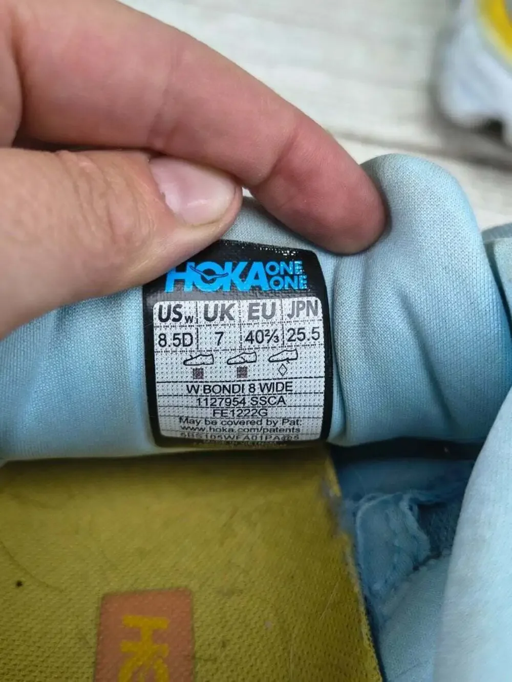 Hoka One One uppers showing
